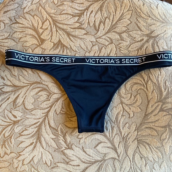 Victoria Secret logo itsy/le style mini bikini bottom black size S/P - Picture 5 of 6